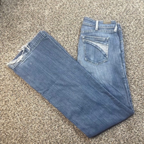 Ariat Denim - Ariat Trouser Wide Leg Jeans Women's 31XL Medium Wash Stretch Denim Frayed Hem